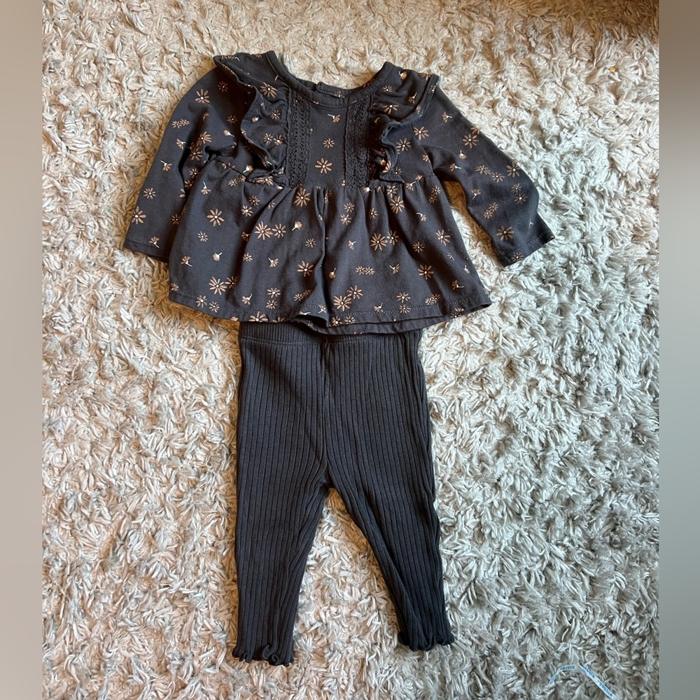 Floral Patterned Baby Outfit